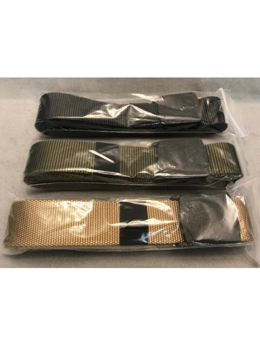 3 Pack Nylon Military Tactical Belts - Plastic Buckle - Black, Tan, Green - NEW